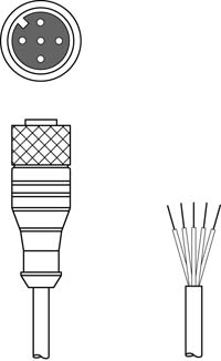 Leuze KD S-M12-5A-P1-100 50133861 Cables and Connectors